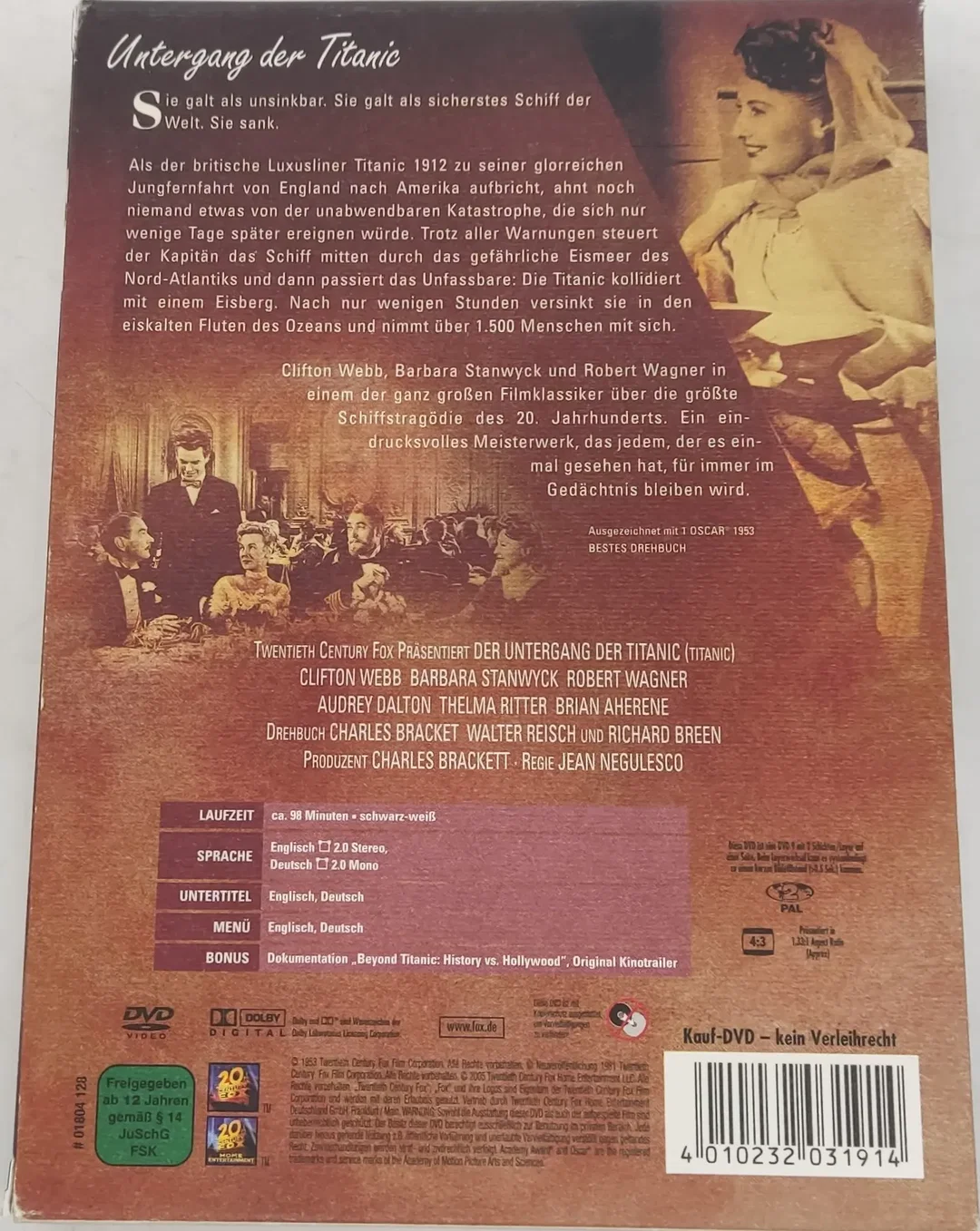 DVD "Untergang der Titanic"  Grosse Film-Klassiker  – Bild 3