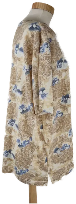 T-Shirt kurzarm mit Rundhalsausschnit, beige/braun/blau gemustert, Größe 44 (geschätzt) - Bild 2