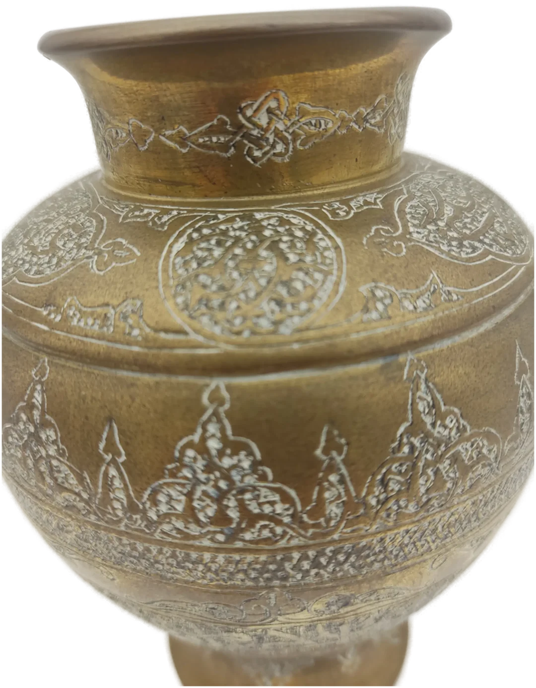 Islamische Arabische Kalligraphie Messingvase | Handgravierter Orientalische Charme – Bild 8