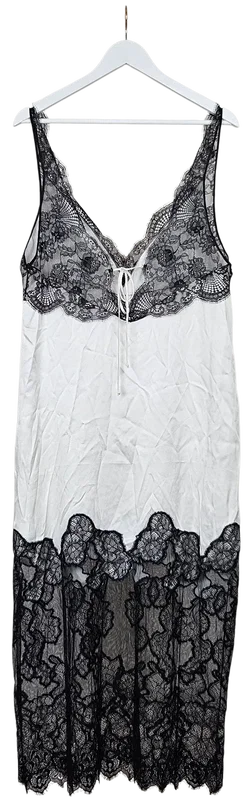 ZARA Damen Maxikleid mit Spitze, weiß - Gr. L – Vorschau 2