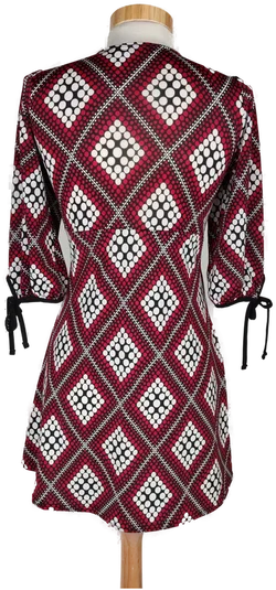 Orsay Damen Longbluse schwarz/weiẞ/rot gemustert - S/36 - Bild 2