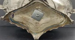 Vintage versilberte Schale mit Rosendekor Länge ca 33cm Höhe ca 16,5cm - Bild 7