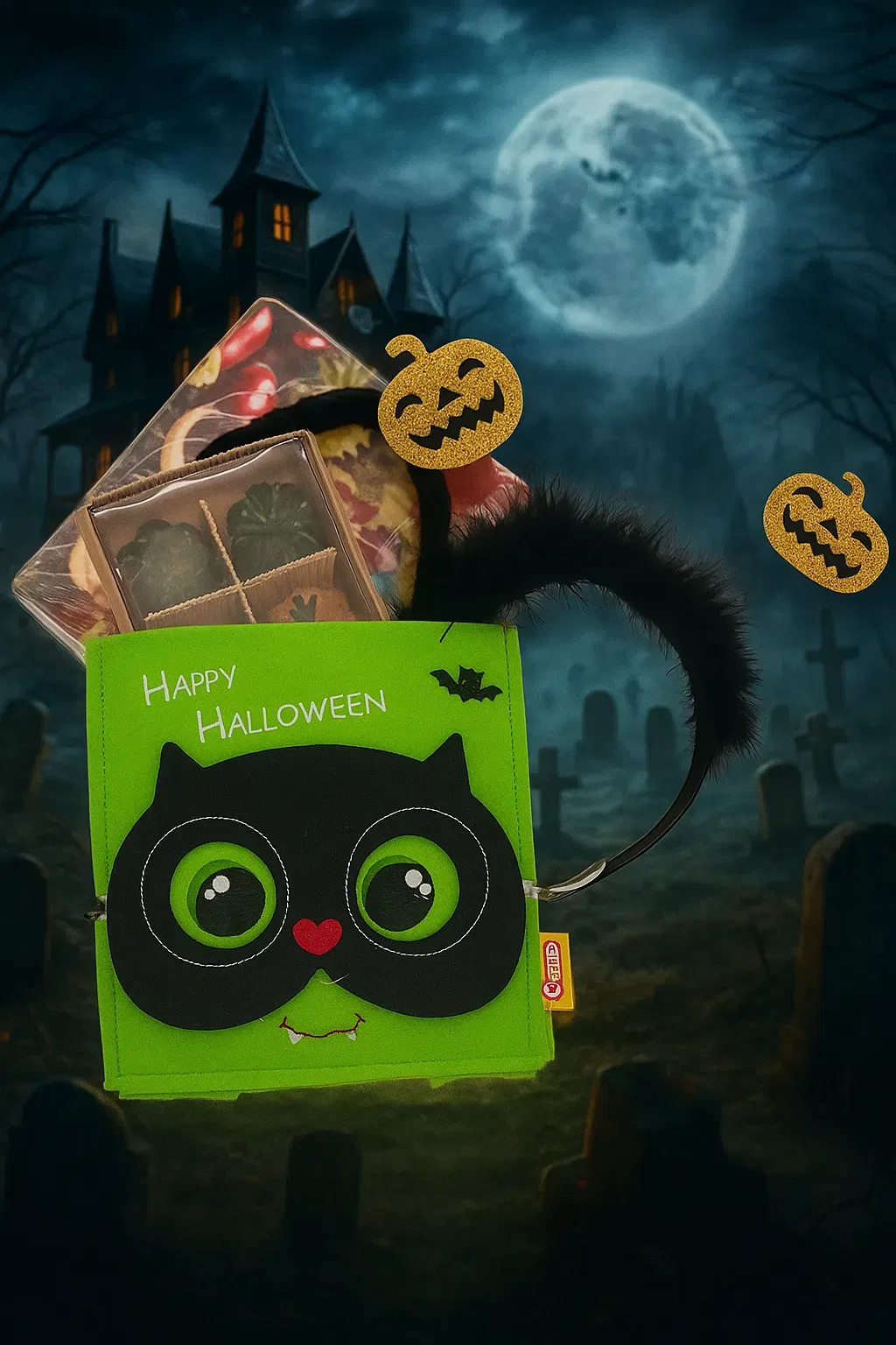 Halloween Set mit Tasche, Haarreif & Deko - Bild 4