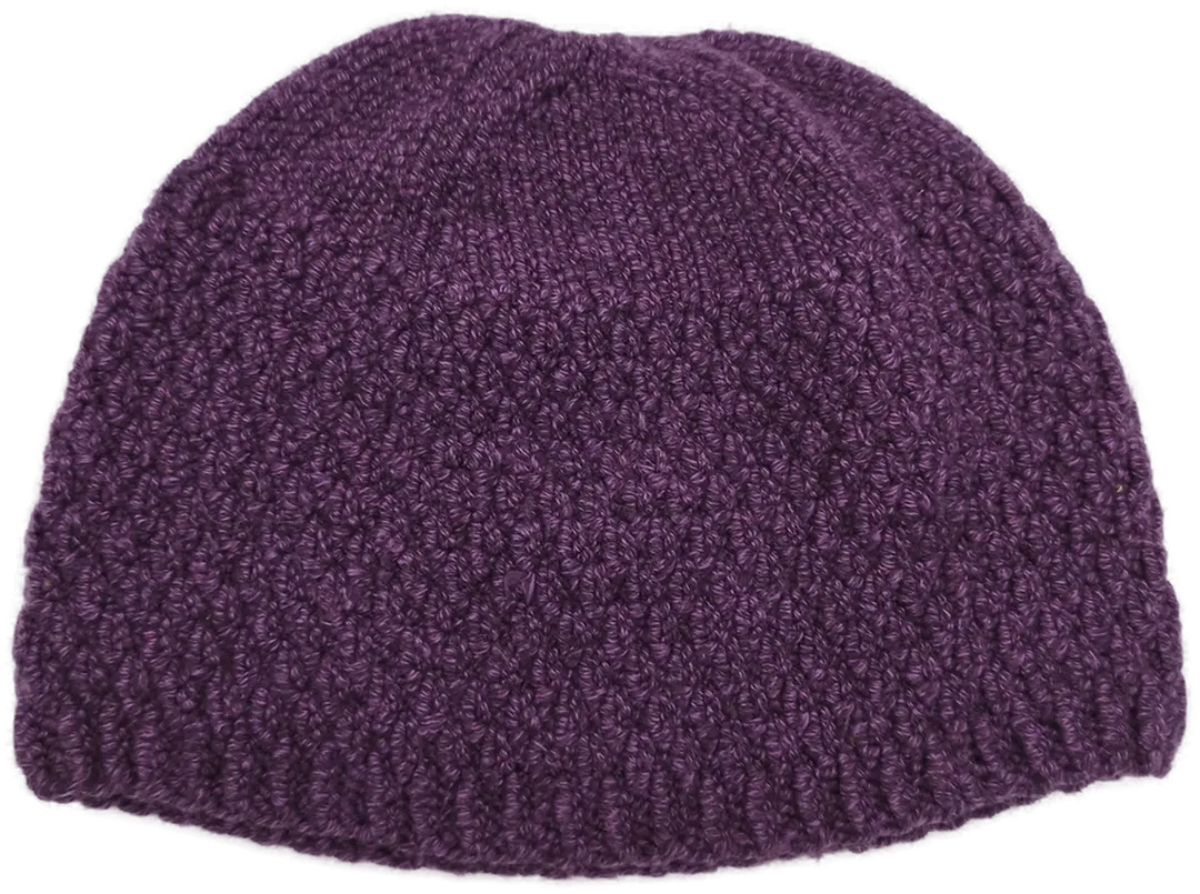 Gehäkelte Winter-Mütze violett - Bild 4