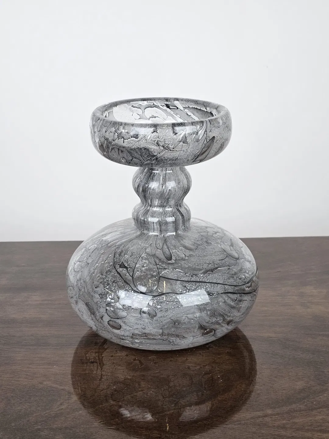 Dekorative Glasvase - transparent/grau - Bild 1