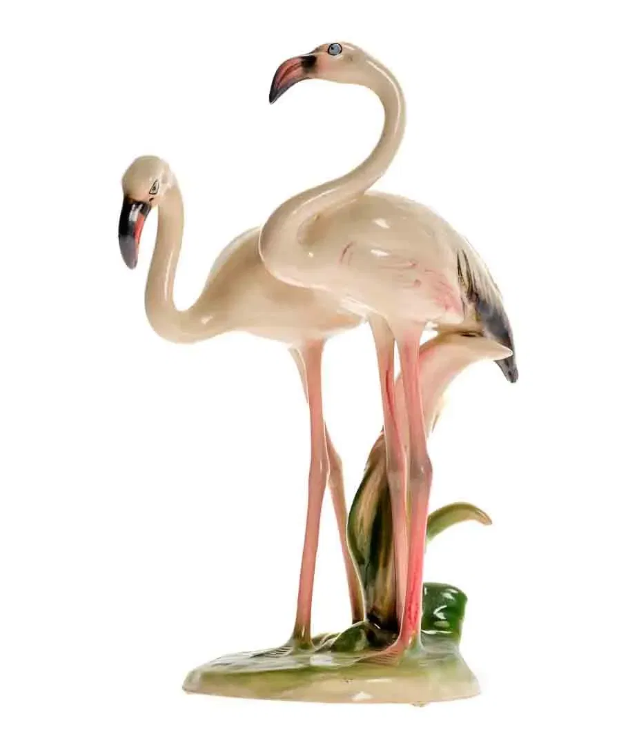 Keramikfigur Flamingo-Paar, Sommerhuber RS Steyr, ca. 22,5 cm - Bild 1