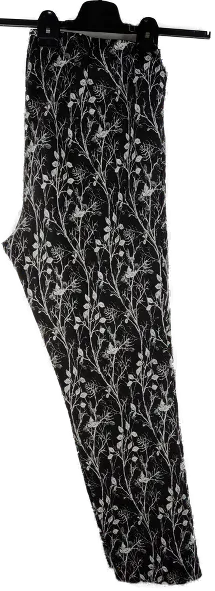 Stoffhose "Selection by Ulla Popken", mit Gummizugbund und Zipp, schwarz/weiß gemustert, Größe 48 – Bild 2