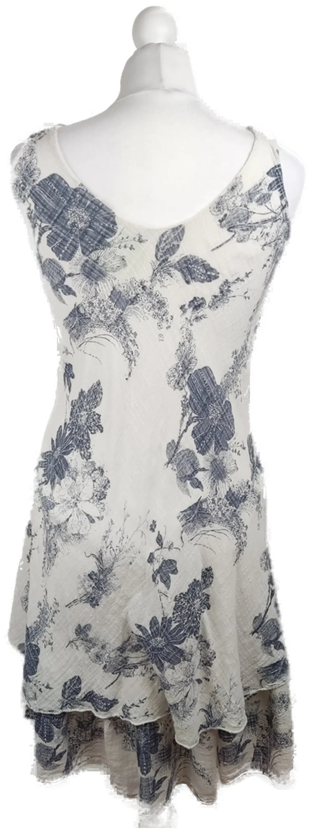 Geblümtes Baumwoll-Midikleid S/36 in Cremeblau | Frühlingsliebe – Bild 3