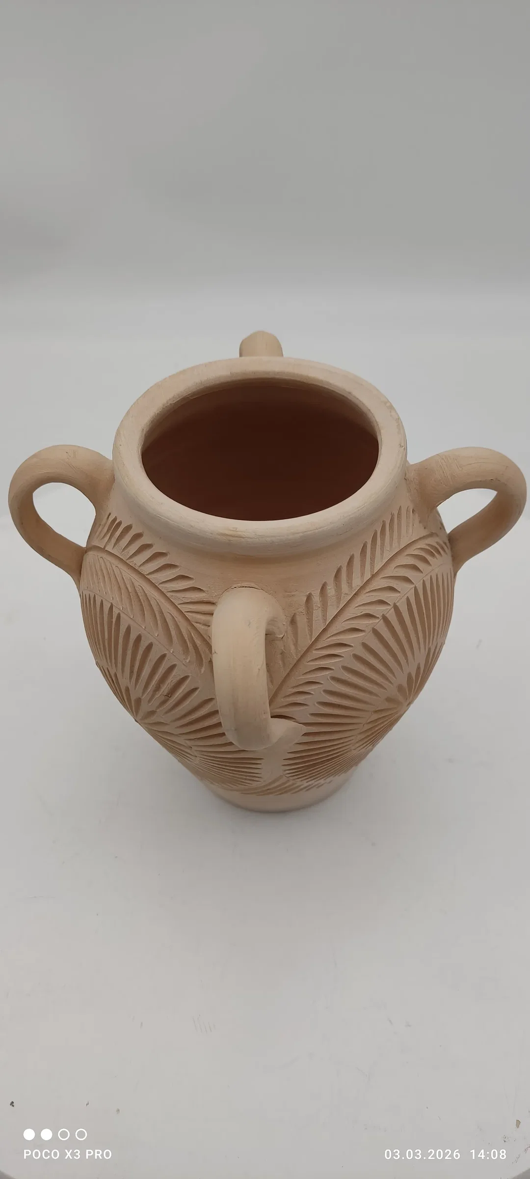 Terrakotta Vase unlasiert Creme | Wie Neu – Bild 3