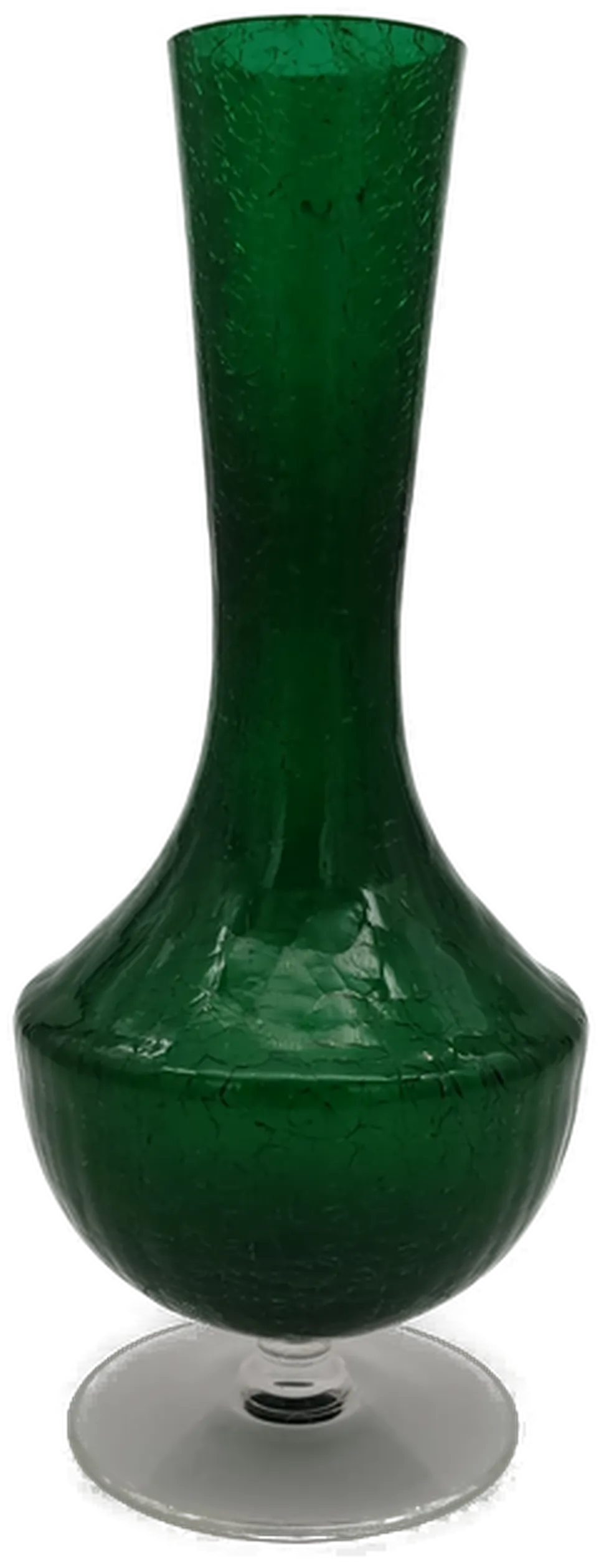 Vintage Glas Vase Craquele 60er Jahre grün klar - Bild 1