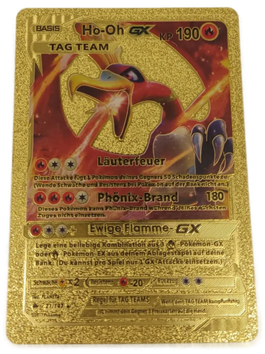  Pokémon Sammelkarte Goldfolie Ho-Oh GX BASIS - Bild 1
