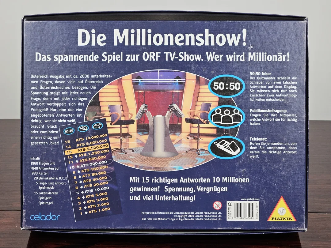 DIE MILLIONEN SHOW - Gesellschaftsspiel -PIANTIK  – Bild 2