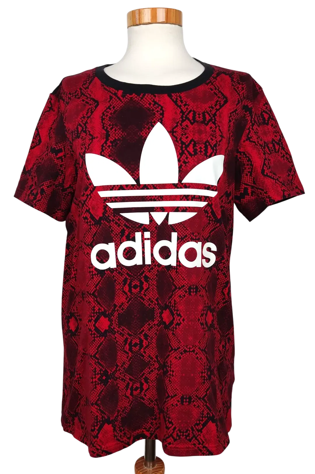 Adidas Damen T-Shirt, rot/schwarz - Gr. S  - Bild 1