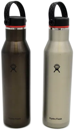 2 Edelstahl-Isolierflaschen Hydro Flask Trinkflaschen Set –  (ca. 620 ml, doppelwandig, Schwarz & Silber) - Bild 2