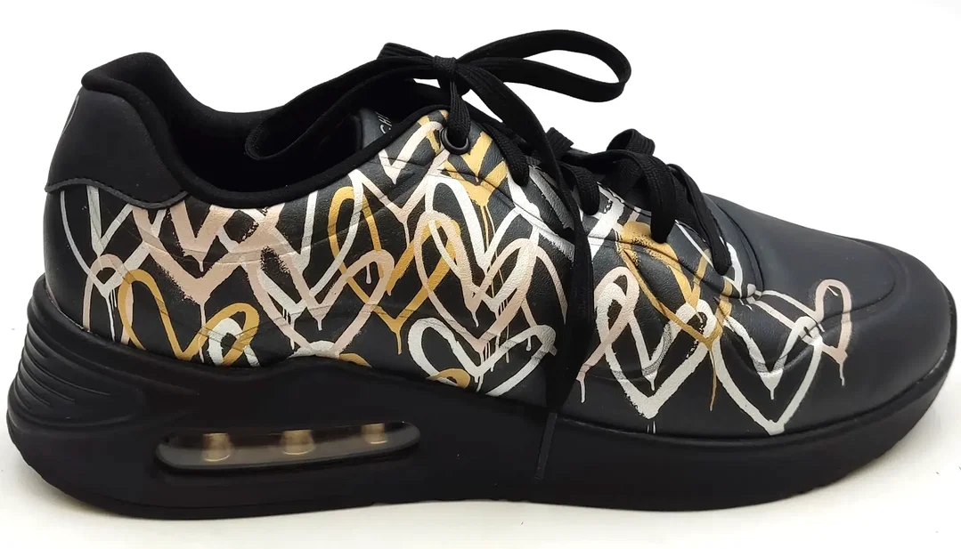 Skechers x JGoldcrown Damensneaker schwarz mit metalic Herzmuster Gr. 39 – Bild 6
