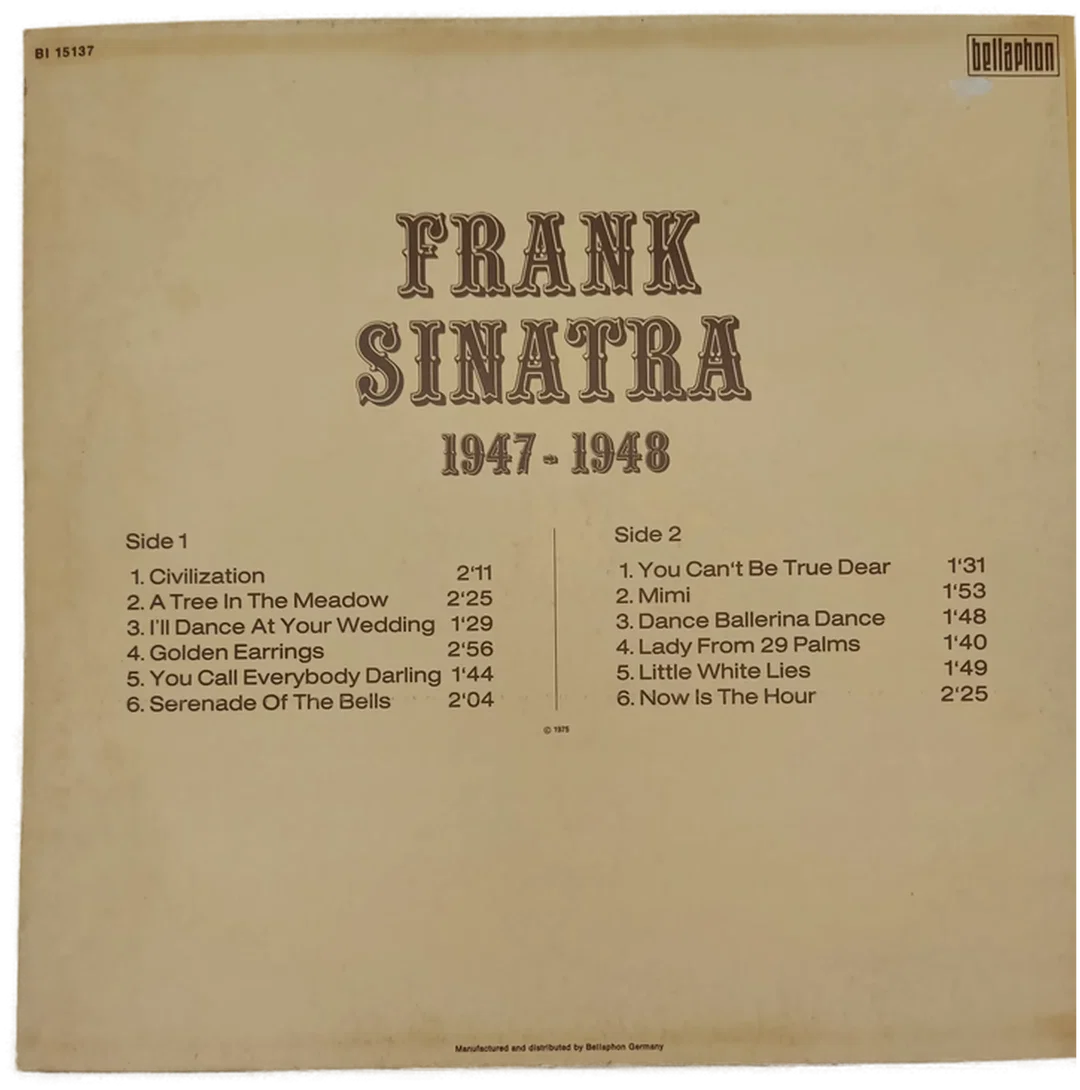 Langspielplatte - Frank Sinatra - 1947-1948 – Bild 2