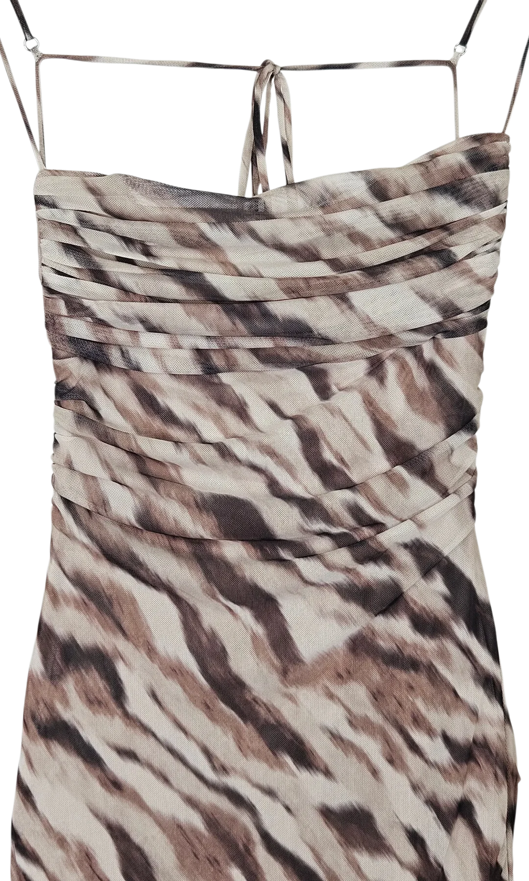 ZARA Damen Maxikleid mit Animal Print, braun - Gr. S – Bild 3