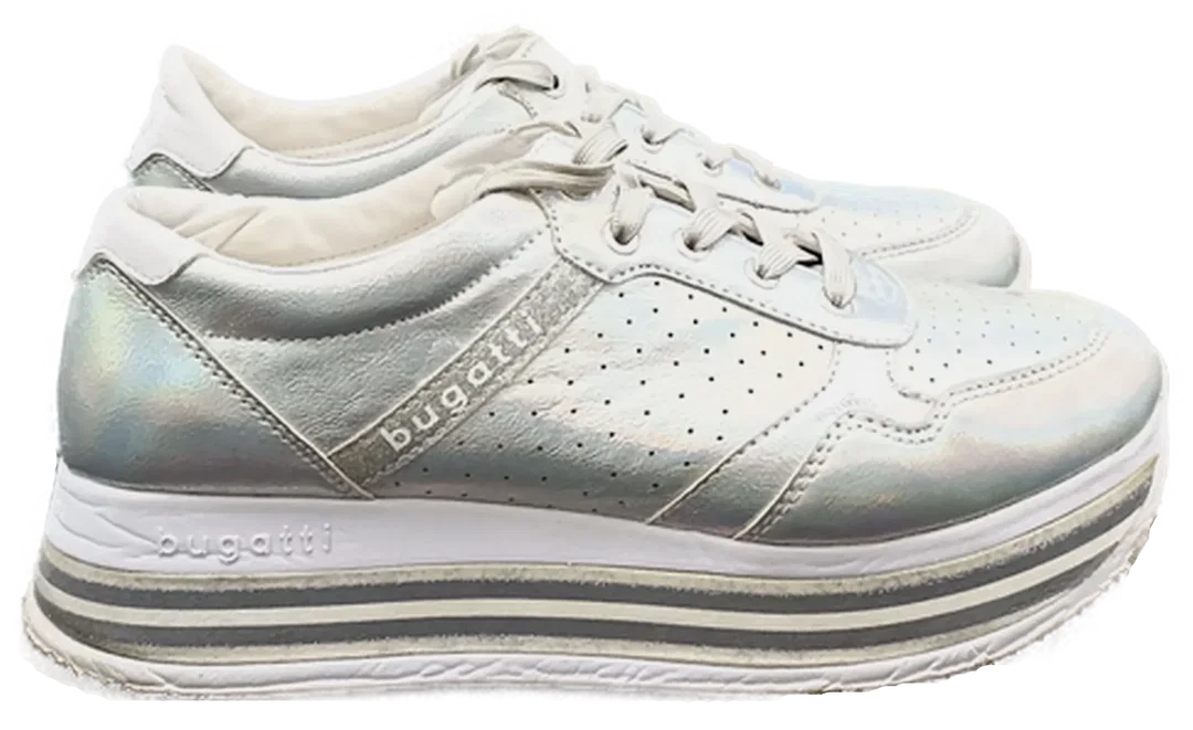 Bugatti Damen Sneaker silber mit Hologramm-Effekt Gr. 40 – Bild 3