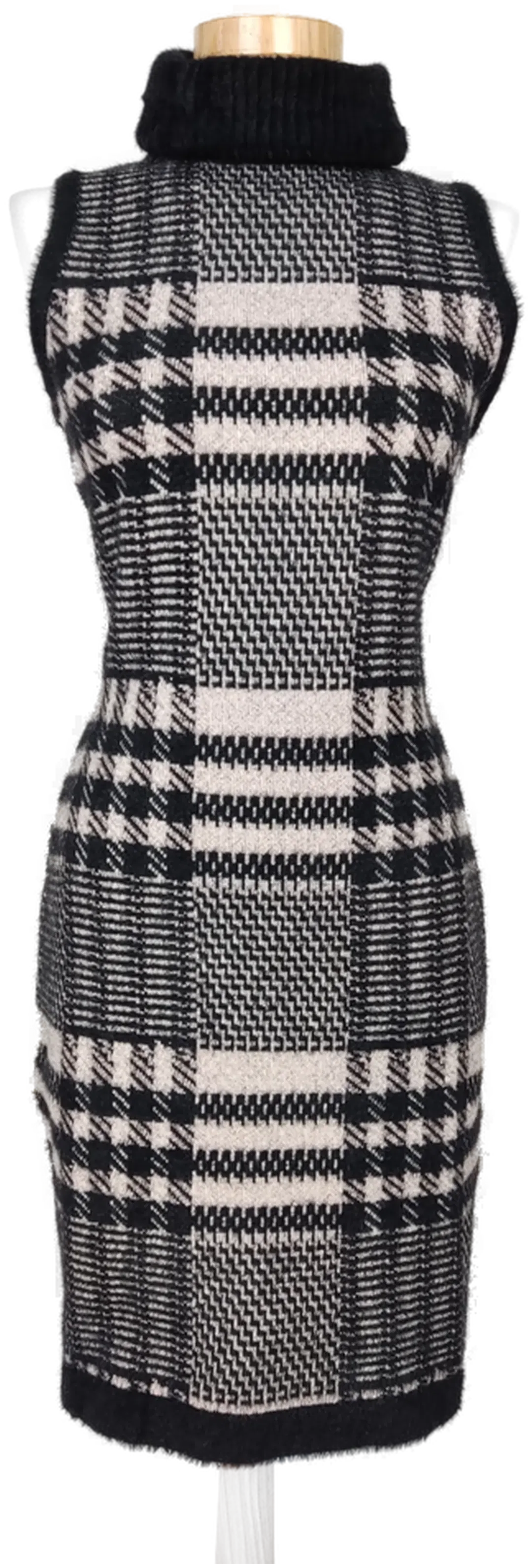 Fracomina Damen Rollkragenkleid, schwarz/weiß/rosa - Gr. XS - Bild 1