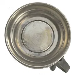 Zinnbecher Set 6-teilig von BMF (Bayerische Metallwarenfabrik) - Mittelalterliches Reliefmotiv - Reinzinn, inkl. Zinnkanne mit Deckel - Bild 9