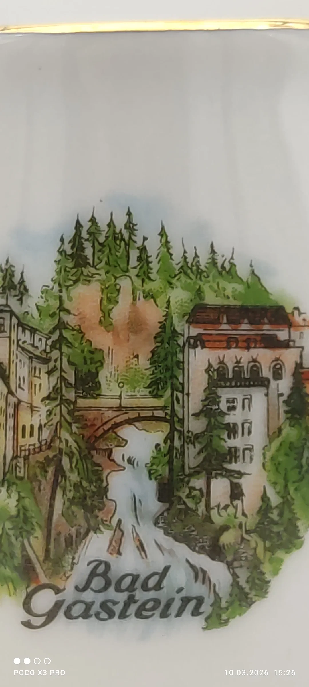 Lilien Porzellan Milchgießer Bad Gastein Goldrand | Einmaliges Unikat – Bild 3