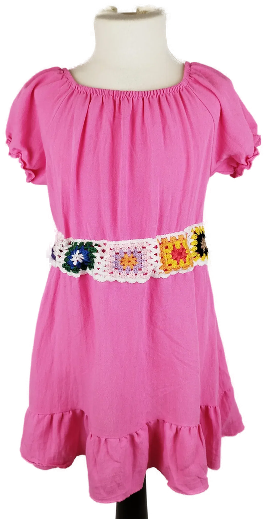 Granny Square Kinderkleid - Gr. 116cm / 90% Viskose - Bild 1