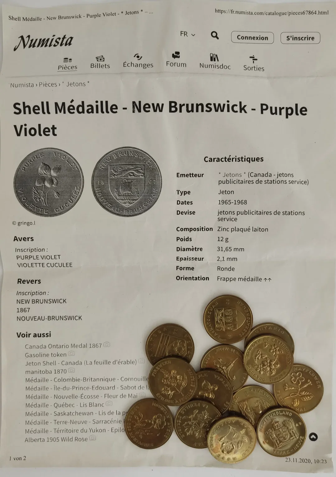 Werbemedaillen Shell aus Kanada - 13 Stück – Bild 5