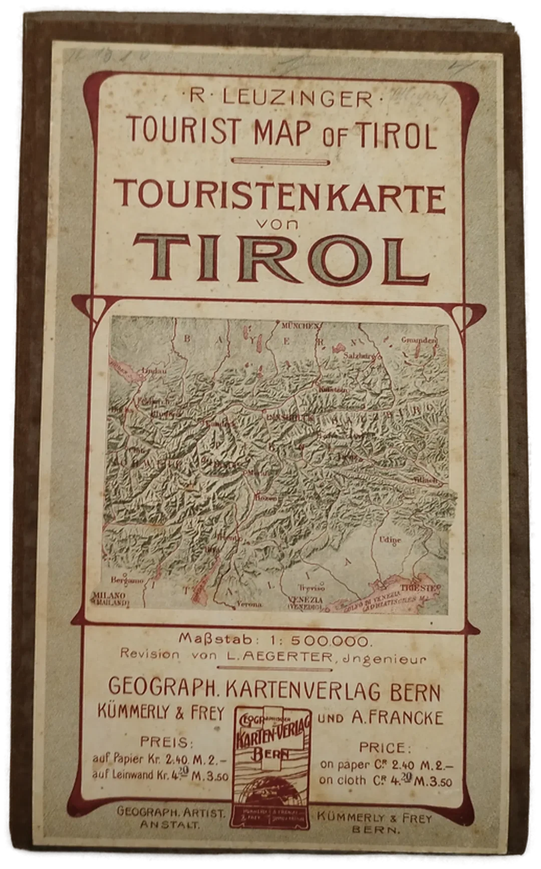 Historische Touristenkarte Tirols - R. Leuzinger / 1900-10 - Bild 2