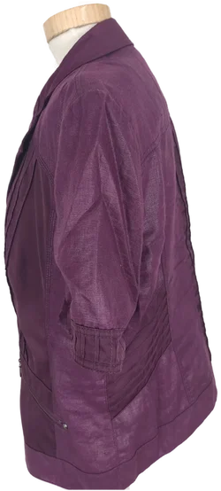 Jacke "Bonita", kurzarm mit Kragen, lila mit Taschen, Größe 44 – Vorschau 2
