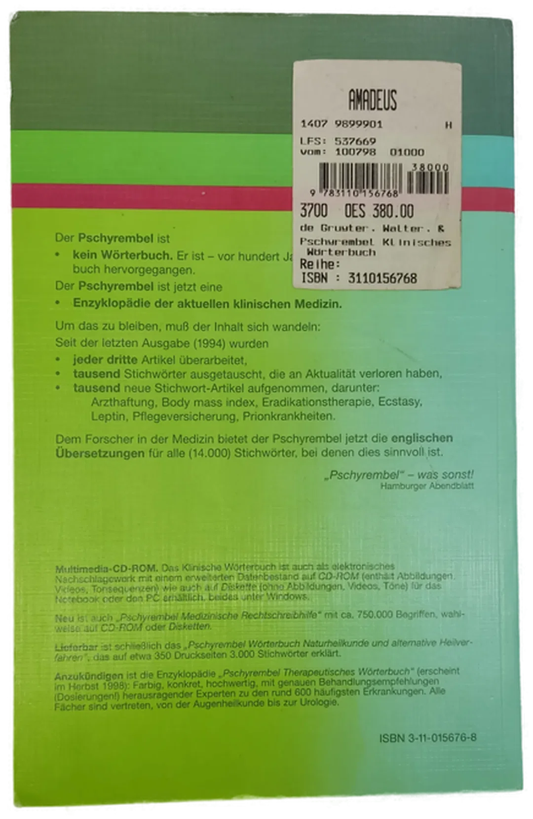 Buch "Pschyrembel Klinisches Wörterbuch" mit 2052 Abbildungen und 250 Tabellen – Bild 2