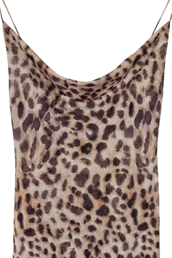 ZARA Damen Maxikleid mit Animal Print, braun - Gr. M - Bild 3