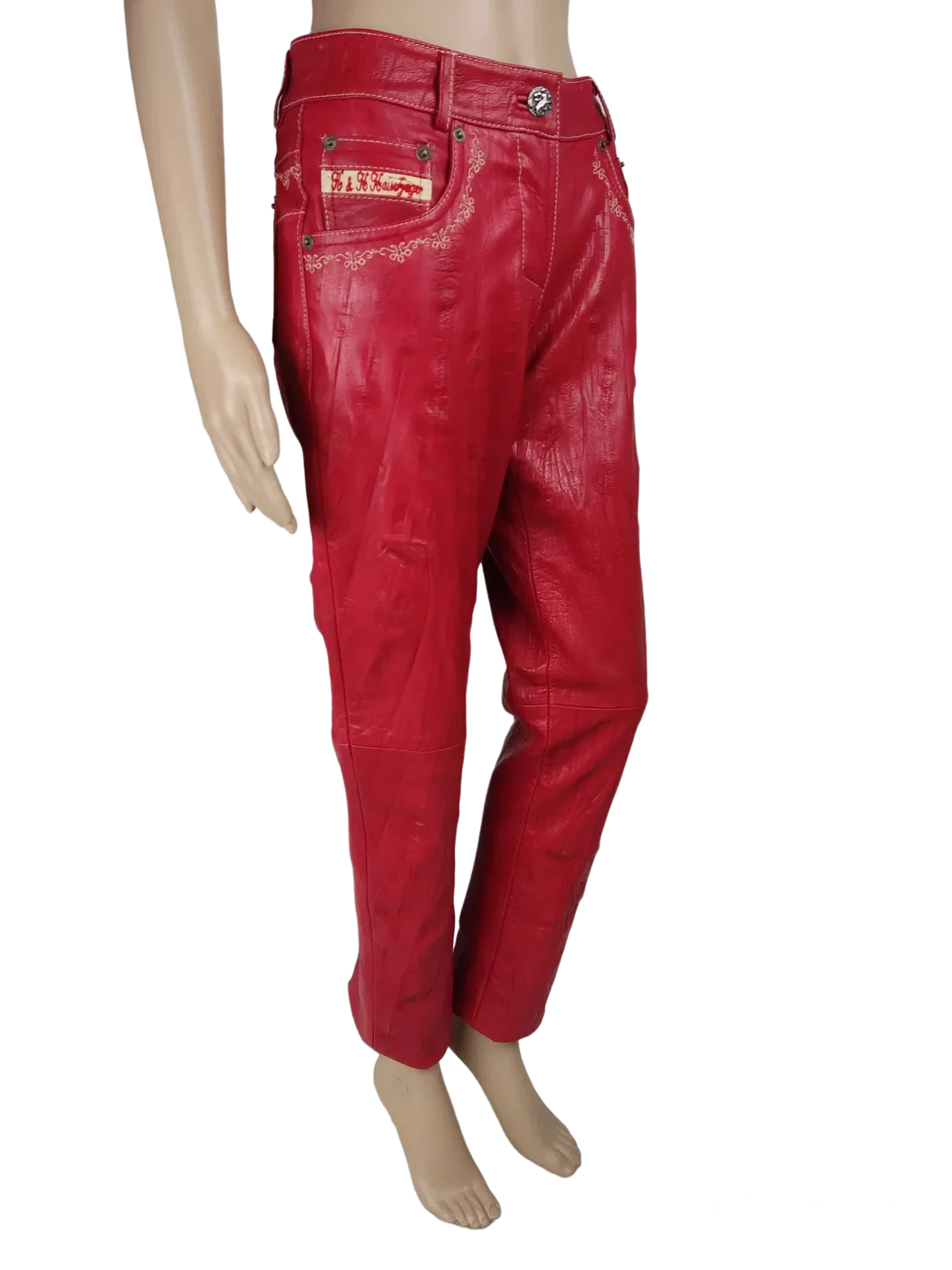 K&K Kaiserjäger Damen Lederhose, rot - Gr. L – Bild 2
