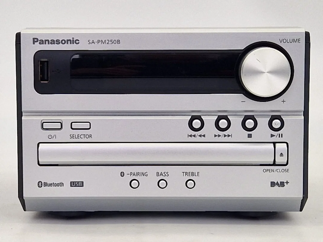 Panasonic SC-PM250B Micro HiFi System (DAB+, Bluetooth, CD, USB) – Schwarz/Silber – Bild 4