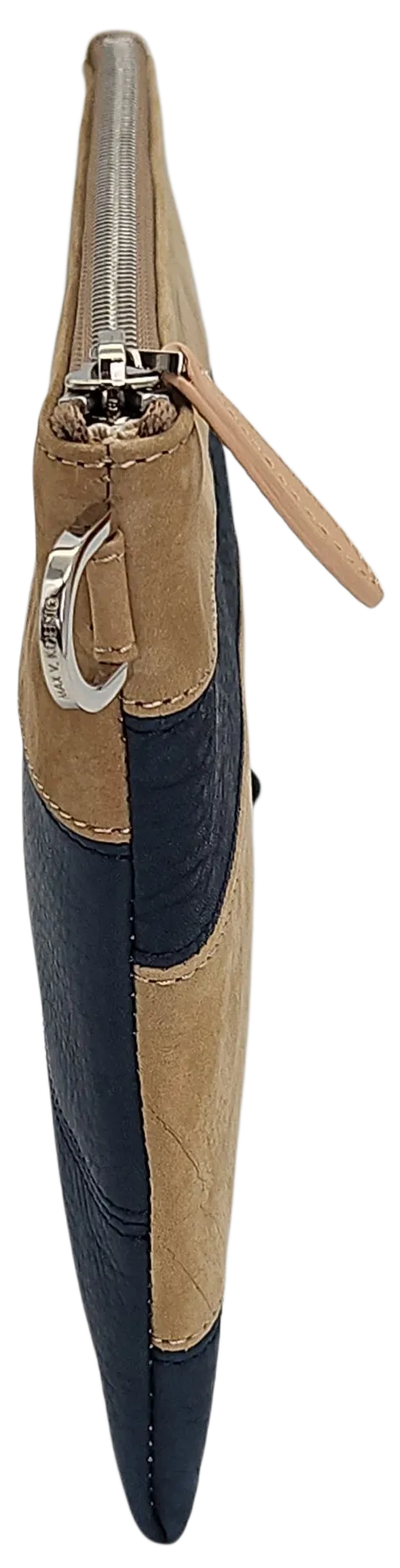 Max V. Koenig Damen Lederkulturbeutel, beige/blau – Bild 3