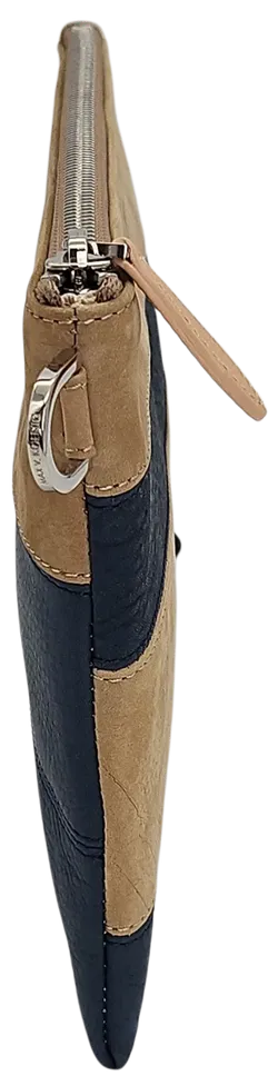 Max V. Koenig Damen Lederkulturbeutel, beige/blau - Bild 3