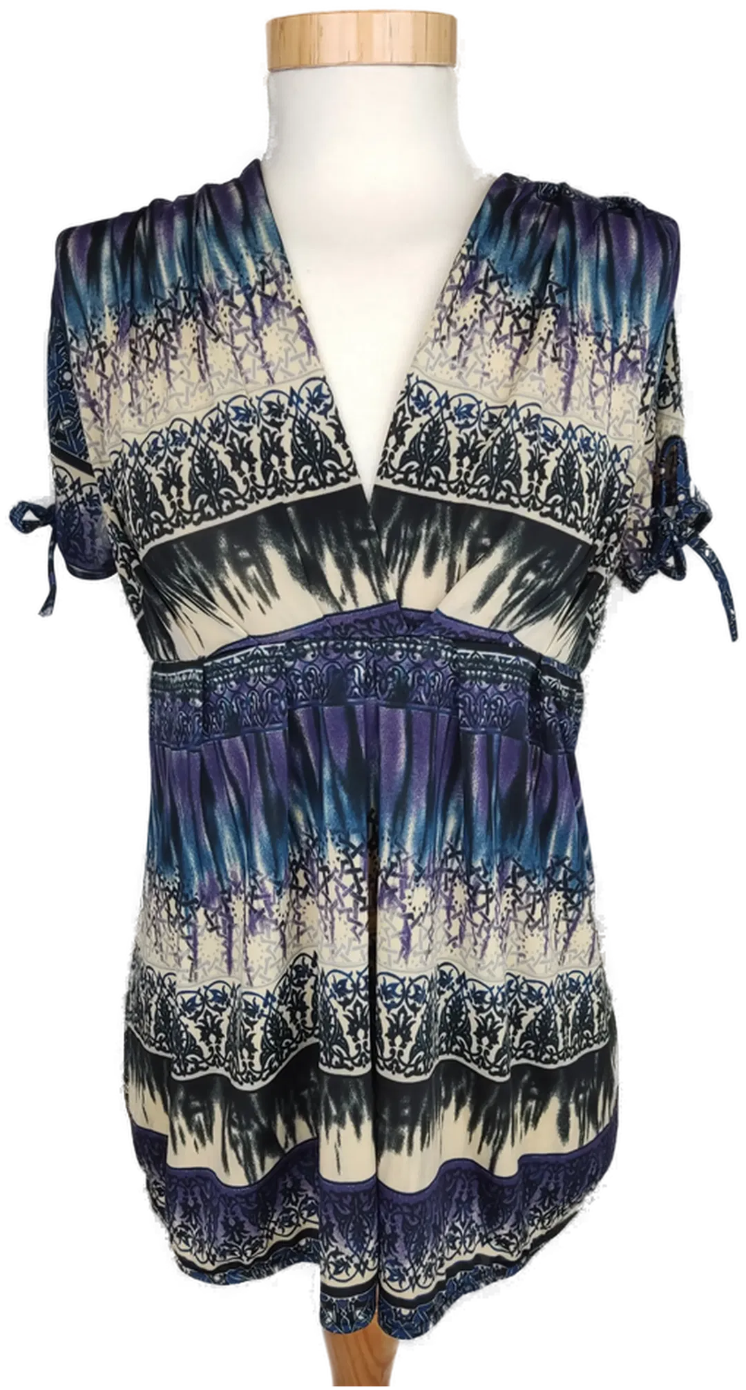 Mitno Damen Shirt lila/blau/beige gemustert - M/L - Bild 1