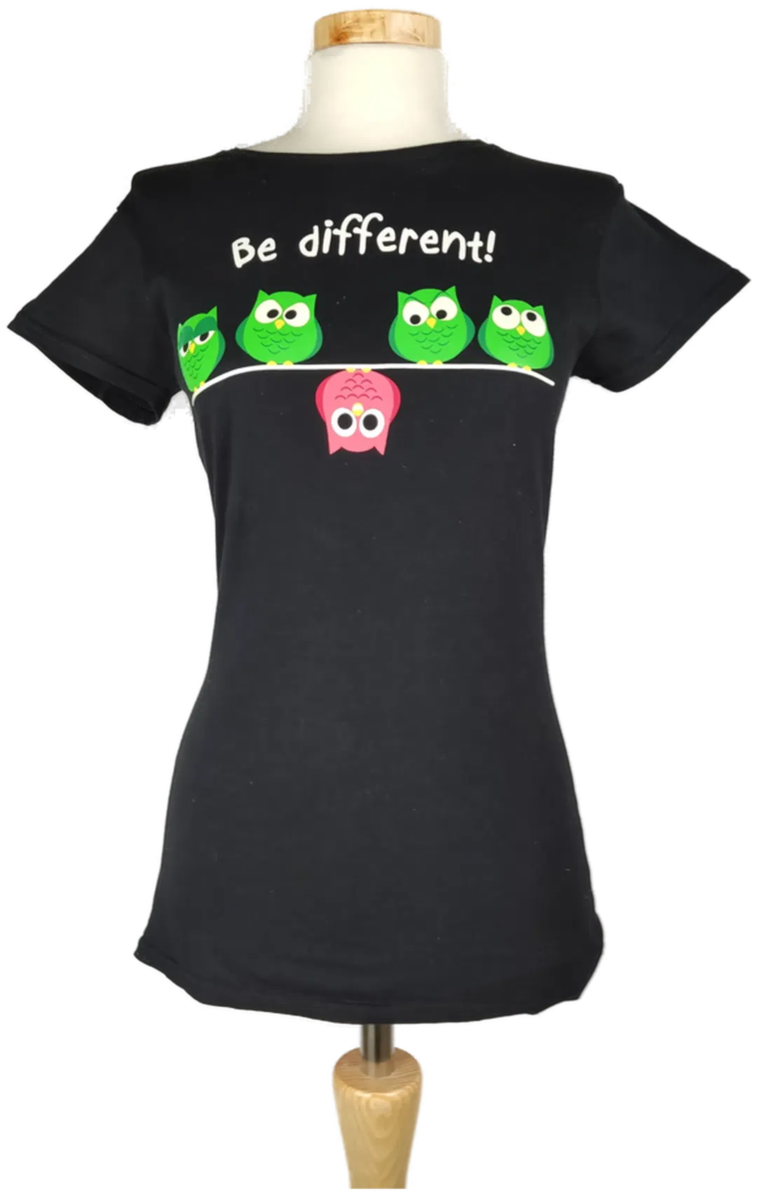  Gildan Damen T-Shirt kurzarm schwarz  4Eulen  - S/36 - Bild 4
