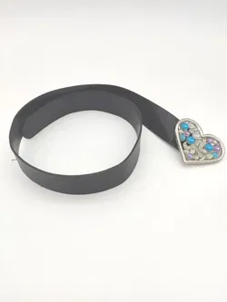 Damengürtel braun mit verzierter Schnalle in Herzform - 71 cm (Schnalle - bis mittleres Gürtelloch) - Bild 2