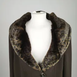 Barbara Lebek Mantel mit Leo-Print Kragen - Gr. 44  - Bild 2