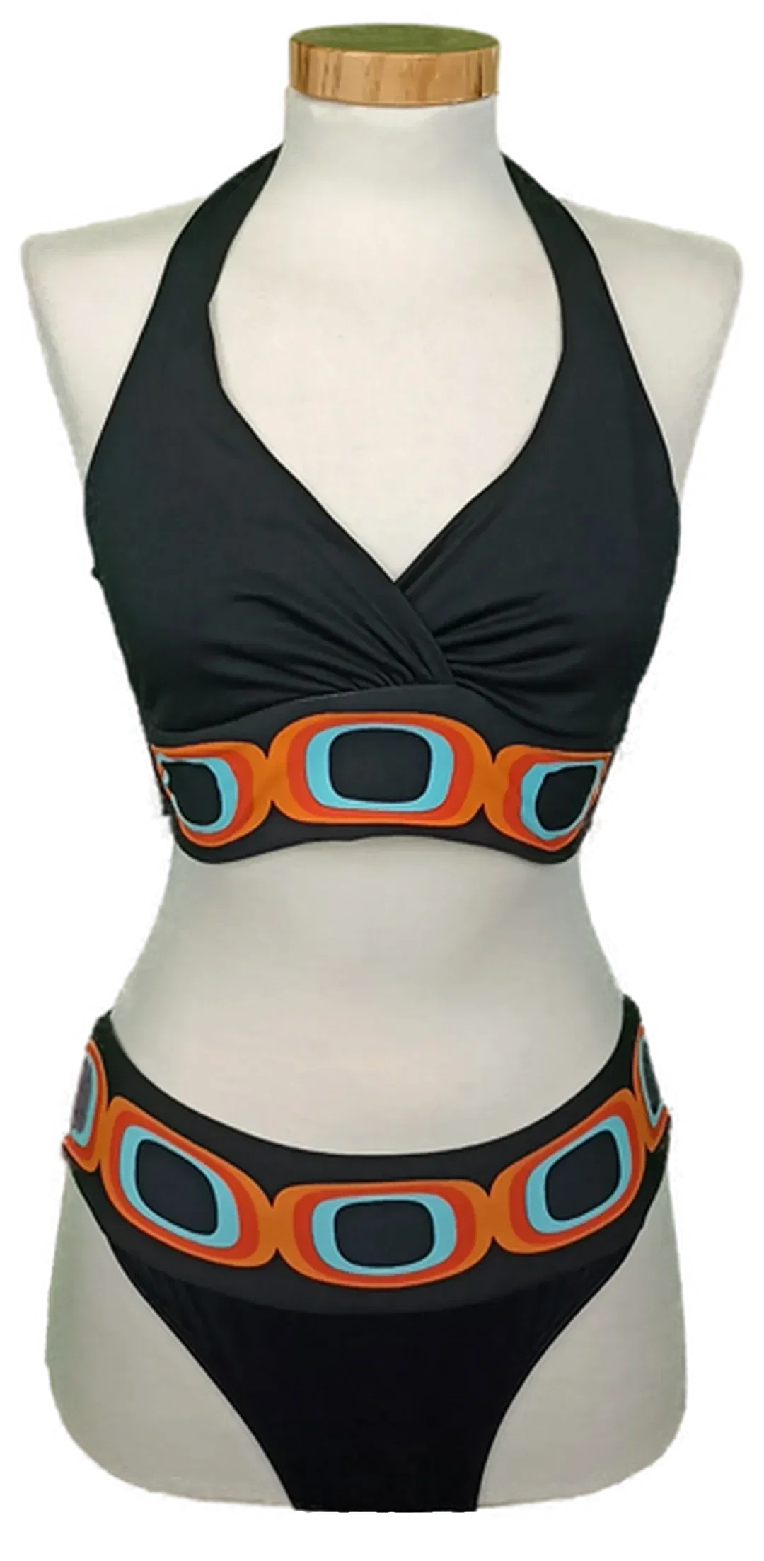 Seafolly Damenbikini schwarz mit Muster Gr. M/L - Bild 1