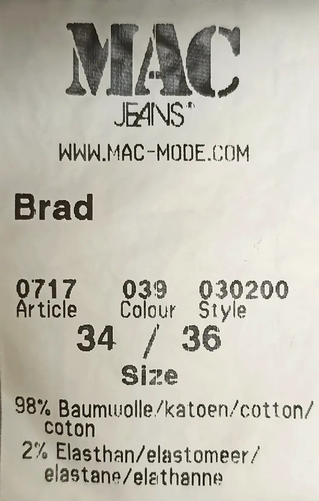 Mac Herren Jeans hellgrau Gr. W34 L36 – Bild 6