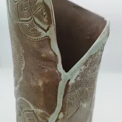 Dekovase Getöpfert Mandala-Keramik | Künstlerisches Unikat - Bild 4