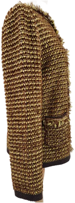 Basler Damenweste maschinengestrickt braun-gelb-gold - M/38 - Bild 3