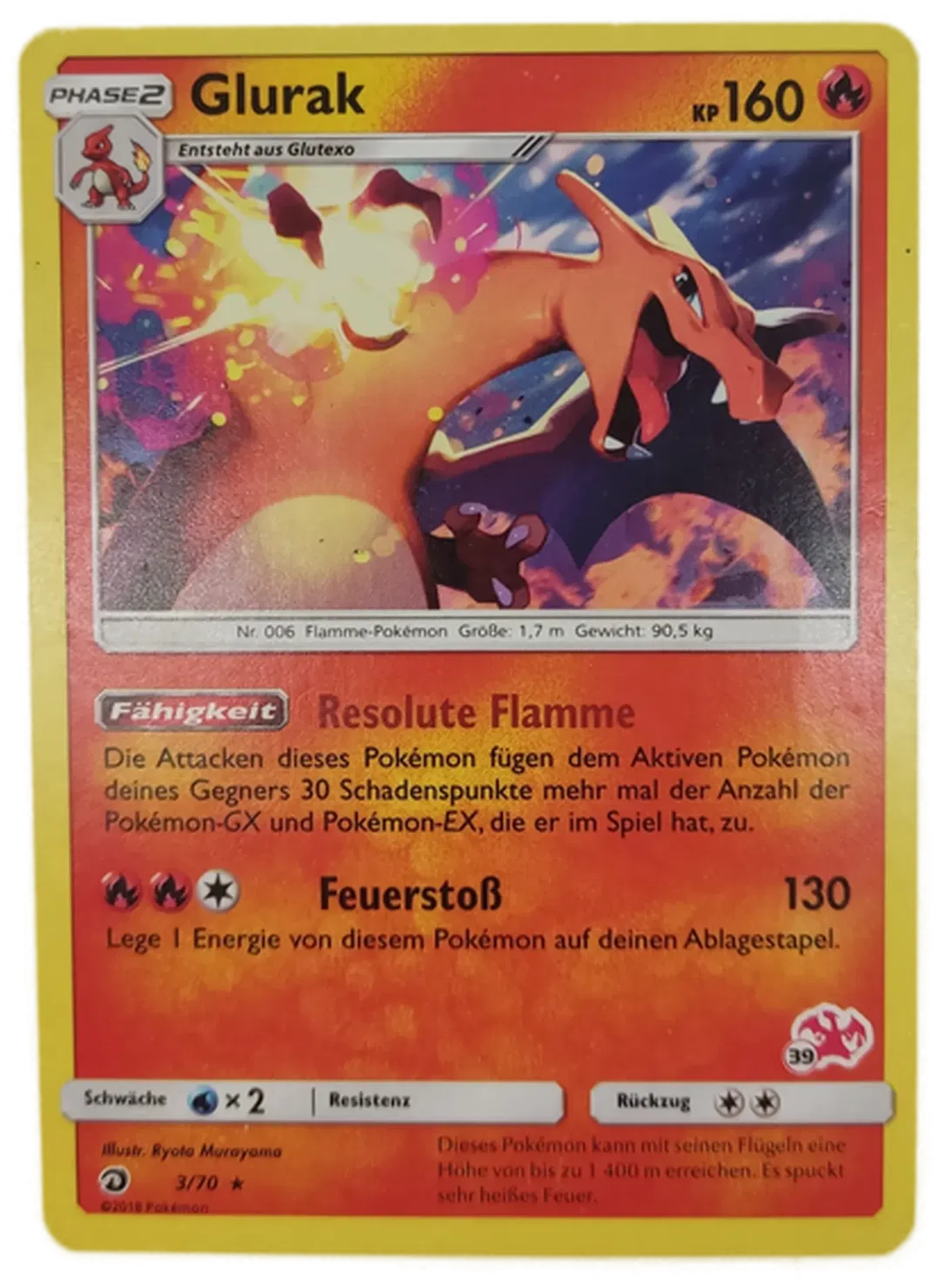 Pokémon Sammelkarte Phase2 Glurak - Bild 1