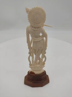 Krishna auf Lotusblume Elfenbein Indien Ende 19.JH. - Bild 2