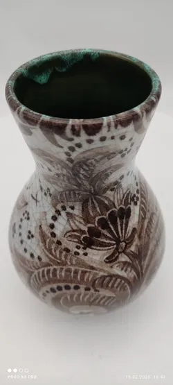 Keramik Vase mit Blumendekor - Bild 3
