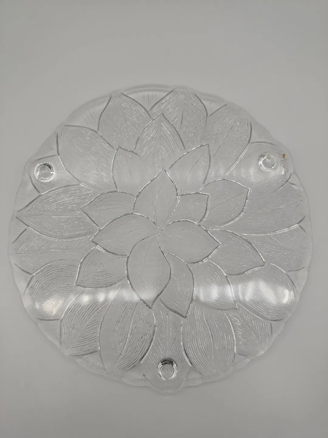Großer Servierteller uas Glas - Blattdekor - Bild 1