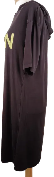 Longshirt 'FB Sister', kurzarm mit Kapuze, schwarz mit Audruck, Größe L – Bild 2