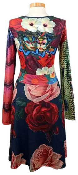 Desigual Damen Midikleid mehrfarbig gemustert Gr. L - Bild 2