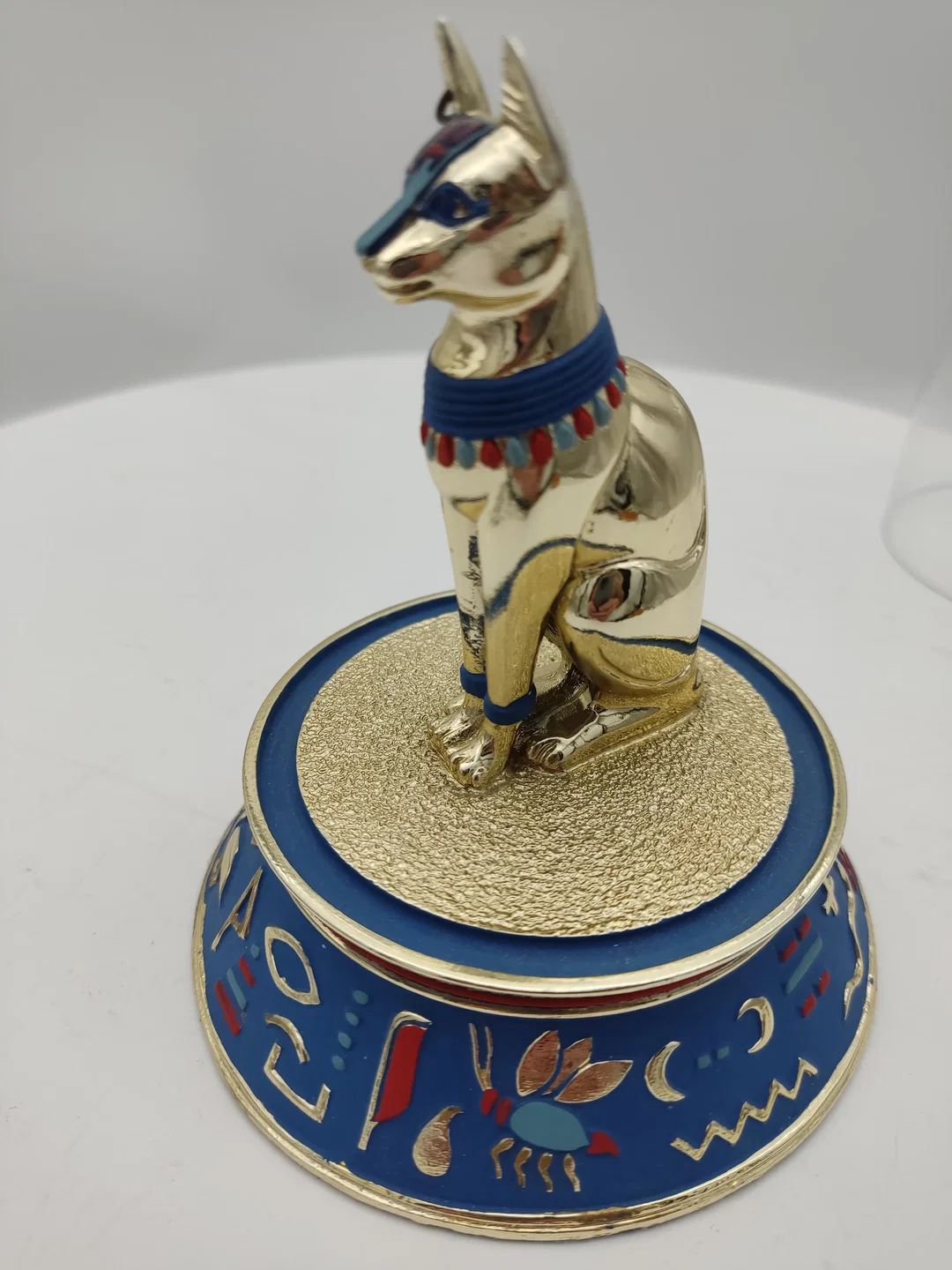 'The sacred  bast cat' Porzellan mit Glaskuppel & Zertifikat von Franklin Mint | Ägyptischer Schatz – Bild 11